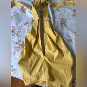 STAUD Yellow Kai Halter Top sz 0 NWT